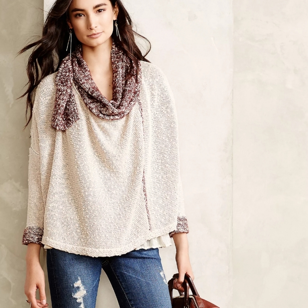 NEW Anthropologie Field Flower Boucle Wrap Sweater Jacket